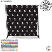 Step and Repeat 8' Backdrop, Media Wall, with Full Color Graphics,... from...