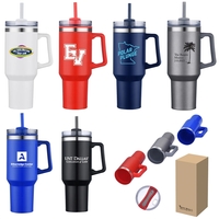 40 Oz S/S Travel Mug With Handle and Straw... from ASI 79535 Primetime /...