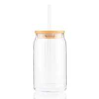 16 ounce Arcoroc glass jar with bamboo lid, silicone straw and... from ASI...