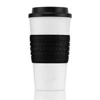 16 ounce double wall insulated polypropylene travel tumbler with tire...
