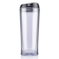 20 ounce double wall insulated plastic tumbler with screw on lid.... from ASI...