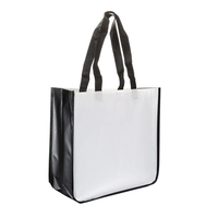 Non-woven handled tote with laminated construction and assorted color trim...