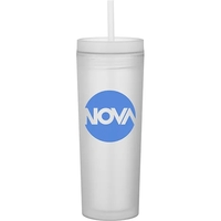 17 oz double wall acrylic plastic tumbler with threaded lid, soft... from ASI...