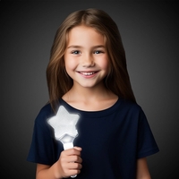 9" White Light Up Star Wand