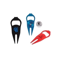 Multi-functional golf accessory with divot tool, bottle opener and magnetic...