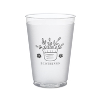 12 oz. Frosted Plastic Stadium Cup (1 Color Imprint)