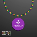 Breakaway Beads for Mardi Gras with Purple Medallion