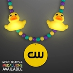 Light Up Rubber Ducky Beads Necklace with Yellow Medallion