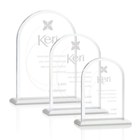 Starfire arch design award with front bevel on a White base.... from ASI...
