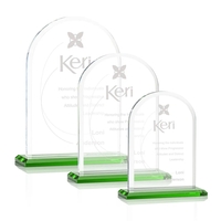 Starfire arch design award with front bevel on a Green base.... from ASI...
