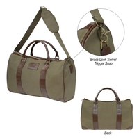 Cotton canvas duffel bag with detachable/adjustable padded shoulder strap,...