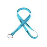 3/8" Silkscreened Flat Lanyard w/ a Key Ring