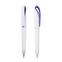 Twist-action swan neck ballpoint pen plus 1 color pad imprint on... from ASI...
