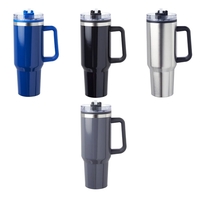 Stainless steel travel tumbler with straw, 40 oz. plus 1 color... from ASI...