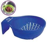 Over-the-sink strainer attaches to a center divide of a double basin... from...