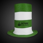 Green & White Striped Stove Pipe Top Hat