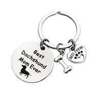 Stainless Steel Round Pet Logo Keychain