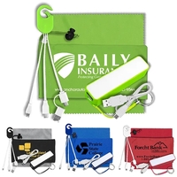 Tech kit with a microfiber cleaning cloth, 2200mAh power bank with... from...
