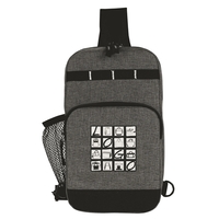 Casual crossbody chest bag with adjustable straps, a mesh side pocket... from...