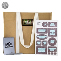 Bodega kit with a tote bag, ballpoint pen, and sticker sheet.... from ASI...