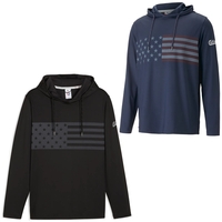 Men's hoodie with UPF50+ protection, moisture-wicking performance, and...