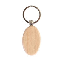 Wooden Oval Shape Keychain