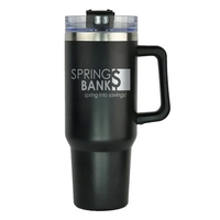 40oz. stainless mug with straw. Keeps drinks cold for 24 hours... from ASI...