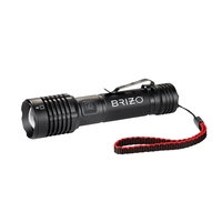 A modern tactical rechargeable flashlight with USB-C quick charging at...