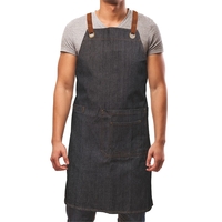 Artisan denim apron with grommets. The neck and waist adjustments, towel......
