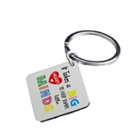 Zinc Alloy Square Keychain