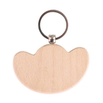 Wooden Tulip Shape Keychain