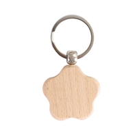 Flower-shaped wooden keychain plus laser engraving on 1 location... from ASI...