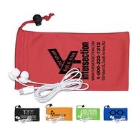 Tuneboom Mobile Tech Earbud Kit in Microfiber Cinch Pouch