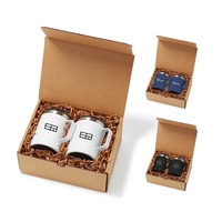 Gift set with two 12 oz. stainless steel insulated coffee mugs.... from ASI...