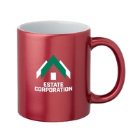 11 oz. Metallic Custom Mugs-crafted with a smooth molded ceramic...