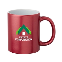 11 oz. Metallic Custom Mugs-crafted with a smooth molded ceramic...