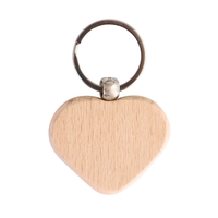 Wooden Heart Shape Keychain