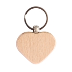 Wooden Heart Shape Keychain