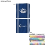 Colored Sublimated Rally Towel with Jersey stripes, 15x15