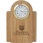 Bamboo Desk Clock w/ Gold Bezel