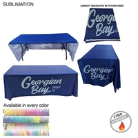 6' LazerCut 3-Sided Premium Sublimated Tablecloth, Drape Style, Open Back......