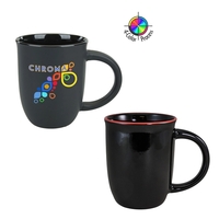 14oz Black Salem Mug with Colored Halo