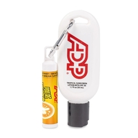 Sunscreen and Lip Balm Combo on Carabiner