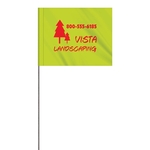 1-Color 4 x 5" Custom Marking Flag with 30" Wire Staff