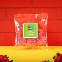 1.3 oz taster packet of sweet-and-sour strawberry licorice bricks.... from...