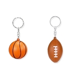 Basketball and Rugbyball Shaped Stress Reliever Keychain
