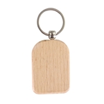 Arched Rectangle Wooden Keychain