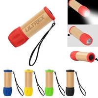 Bamboo flashlight with 9 LED lights, push button and 3 replaceable... from...