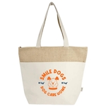 Portland Recycled 10oz Cotton Top Zipper Jute Tote Bag