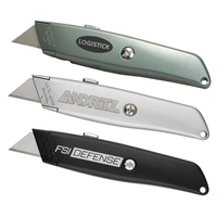 All-steel utility knife measuring 6" x 3/16" with a retractable blade.......